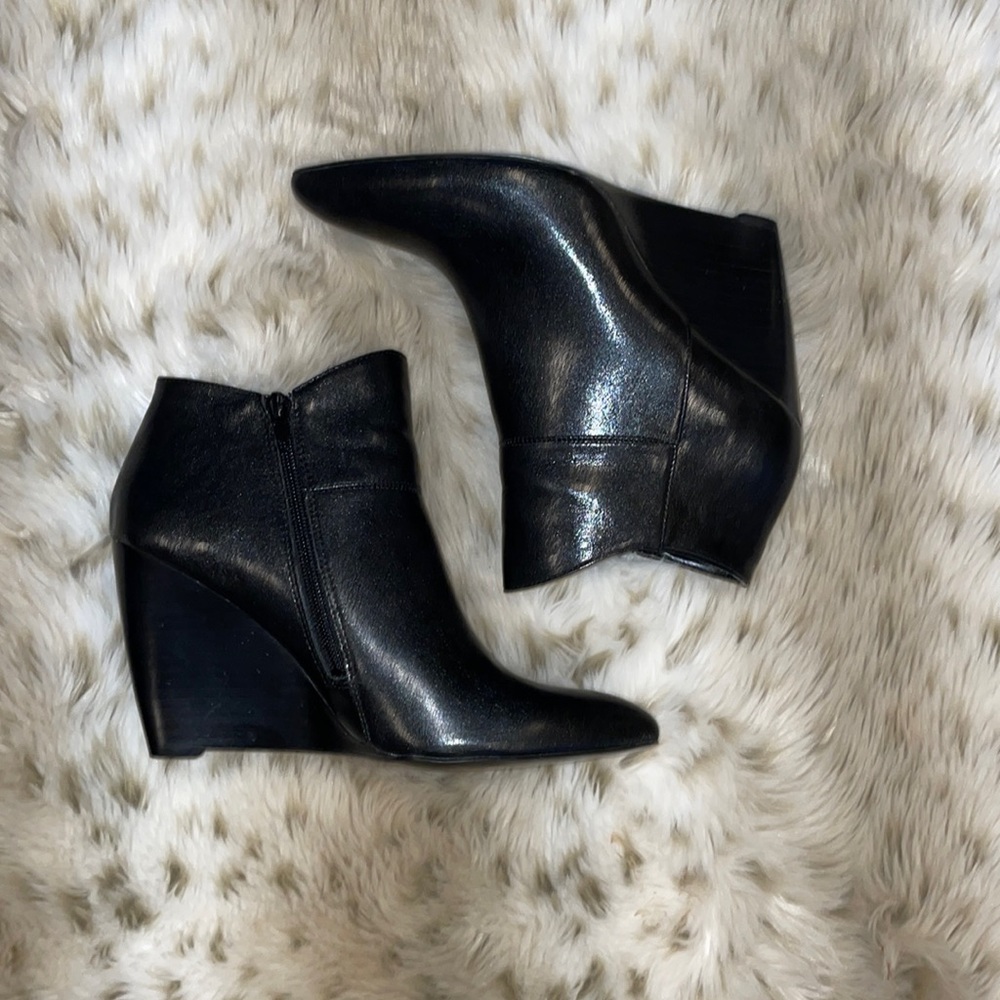 Nine West Leather Carter Wedge Bootie